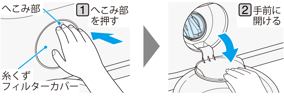 糸くずフィルターのお手入れ方法を知りたいです。（ドラム式）：日立の